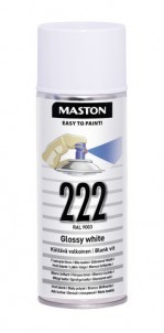 Spraypaint 100 Gloss White 222 400ml RAL9010